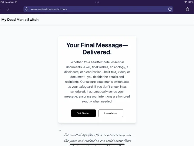 My Dead Man's Switch